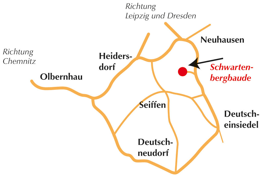 Anfahrt zum Schwartenberg zwischen Neuhausen und Seiffen