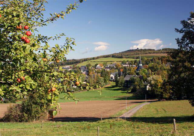 Blick über Seiffen zum Schwartenberg